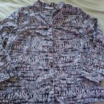 Sag Harbor  Woman sheer button up blouse black grey geometric pattern XL Photo 0