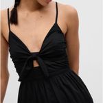 Gap  women’s small tie front cut out maxi dress a-line silhouette v neck relaxed Photo 5