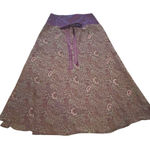 Soft Surroundings 100% Silk Maxi Boho Skirt Floral Embroidered Women's Size 10 Photo 0