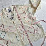 Kerri Rosenthal XOXO Heart Sweater Cardigan NEW Medium Red Photo 3
