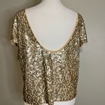 EXPRESS  Gold Sequin Blouse Photo 2