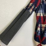 Ralph Lauren Denim Supply Aztec Sweater Medium Blue Distressed Pullover Cotton * Red Photo 4