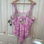 California Waves Purple And White Tie Dye One Piece Swimsuit‎ Size 3X Photo 1