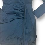 superdown Revolve  ruched black womens dress size medium bodycon V-neck Photo 6