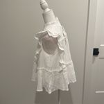 NWT &Merci White Ruffle Sleeve Top Sz L Photo 2