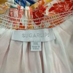 Sugar Lips Bold Floral Blouse size XXL V Neck Smocked 3/4 Sleeves Lined Photo 9