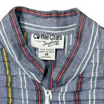 Vintage 70s Coffee Coat by Saybury Medium House Dress Striped Full Zip Photo 2