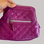 Y2K Britney Spears Fuchsia Faux Leather Quilted Clutch Bag With Silver Zipper Pink Photo 3