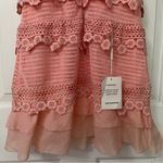 Self Portrait Self-Portrait Pink Lace Floral Flounce Mini Dress - Size US 2- NWT Photo 5