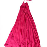 Boden Halter Dress Bright Pink Jersey Knit‎ Maxi Dress Women's Size 4 NEW Photo 0