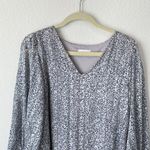 Adrienne Animal Print V-Neck Blouse Size Large Photo 1