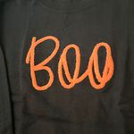 Boutique Chic Black knitted Sweater with Orange 'Boo' Design size XL halloween fall Photo 2