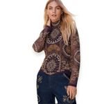 Johnny Was  Loving Is Easy Mesh Tee Embroidered Bohemian Boho Fall Size M NEW Photo 8