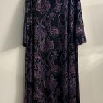 Anywear by Catherines Keyhole Midi Dress Size 2X Shark Bite Hem Purple Paisley Photo 1
