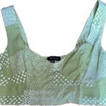 Kendall + Kylie Cropped green and white pacsun top Photo 0