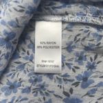 Counterparts Women’s Micro Floral Top, Blue Peasant Cottage core Bell sleeves. L Photo 4