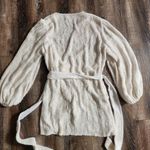 Retrofete Gabrielle Robe Dress in White Sequins Size XS Long Sleeve Wrap Belt Photo 5