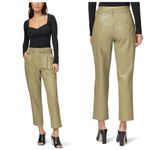 Paige Women's Maria Pant Vegan Leather Self Belt Exposed Button Fly Photo 1