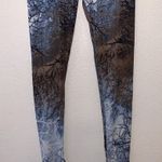 Blue brown Outdoor scene hunting forest with trees full length leggings Size XS Photo 2