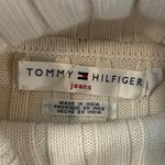 Tommy Hilfiger Vintage 90s Ribbed Turtleneck Sweater Off White Flag Women Medium Photo 5