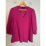Pomander Place Orchid Hollis Top Puff Sleeve V Neck Fuschia Size Medium Pink Photo 1