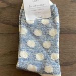 Loft NWT Blue and White Polka Dot Crew Socks - OS Photo 0