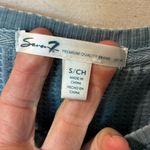 Seven7  Vintage Washed Out Blue Waffle Shirt Womens Small Henley Photo 2