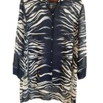 Chico's 3 Women TunicTop XL Abstract Animal Print Zipper Accent Rocker Whimsigoth Photo 6