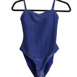 AQUA Swim Shimmer Square Neck One Piece Swimsuit Sapphire (Blue) XS New Photo 0