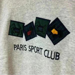 VTG Scottie Dog Embroidery Crewneck Vintage Paris Sports Club Crew Gray Size M Photo 1