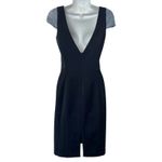 Black Halo Navy Light Blue Tweed Colorblock Shift Dress size 2 Professional Photo 3