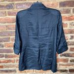 Central Park West  Black Single One Button Linen Blazer Jacket Women's Size Small Photo 4
