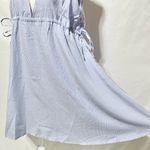 ASOS New Seersucker Plunge V-Neck Tie Waist Mini Sundress Blue White Size 4 Photo 9