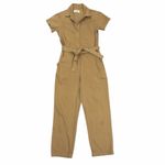 Reformation  Kenny Boiler Camel Color Belted Short Sleeve Jumpsuit Photo 2