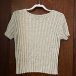 Ragdoll  LA Oatmeal Ribbed Short Sleeve Sweater Photo 2