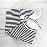 Mara Hoffman  Women's‎ Black Striped Jacquard Halter Cutout Jumpsuit Size 4 Photo 4