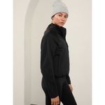 Athleta  M Altitude Half Zip Sweatshirt Womens Medium Black Fleece Lined Photo 4