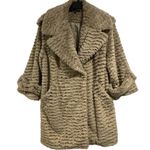 Cynthia Steffe ruffled faux fur beige tan winter coat size medium EUC Photo 11