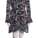 Derek Lam  10 Crosby Black Floral Print Mini Shirt Dress XS Photo 0