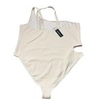 Pretty Little Thing NWT Plus One Shoulder Waffle Cutout Swimsuit Ecru Cream Sz 24 Photo 3