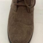 MIA Shawna faux suede lace up ankle bootie shootie taupe heeled stacked heel Photo 5