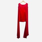IvaNova Mini Backless Dress W/Rhinestones and Long Dramatic Sheer Sleeve Red 4 Photo 1