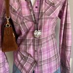 Cruel Girl  Pink Plaid Button-Up Shirt Size L Photo 3