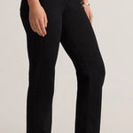 Quince  Bella Black High Rise Straight Leg Organic Cotton Blend Ankle Denim Jeans Photo 0