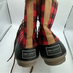 Simply Southern  red black buffalo check plaid duck boots rain snow  10 Photo 4
