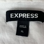 EXPRESS Women’s White Ruffle Sleeve Tie Front Tiered Maxi Dress Size XL Cottege Photo 9