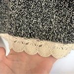 Kimchi Blue for Anthropologie Black Ribbed Knit Lace Trim Sweater Size Small Photo 2