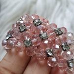 Chunky Light Pink Beaded Bling Stretchy Bracelet Photo 2