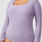Torrid  Ribbed Square Neck Bodysuit Lavender Purple Long Sleeve‎ Photo 0