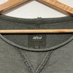 Aerie  Cropped Crewneck Sweater Size XS Oversized Beach Party Sweatshirt Green Photo 2